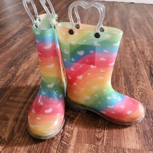 Western Chief Kids Rainbow Heart Rain Boots